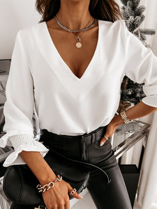 Lace Long Flare Sleeve Women's Blouse 