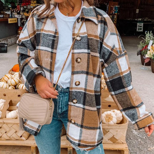 Spring Autumn Plaid Women's Shirt