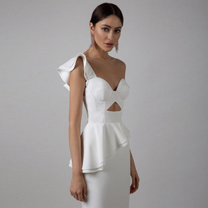 One Shoulder Maxi Bodycon Bandage Dress