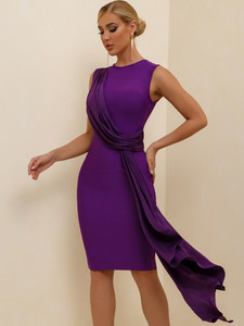 Midi Bandage Purple Bodycon Dress 