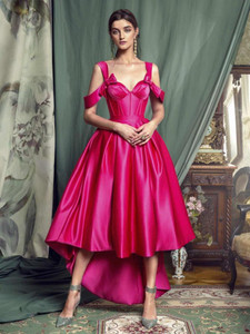 Off Shoulder Formal Prom Dress .