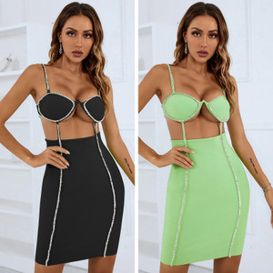  Elegant Diamond Fashion Mini Celebrity Evening Party Dress
