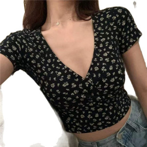 Y2K Vintage Floral Crop Top T-shirt 