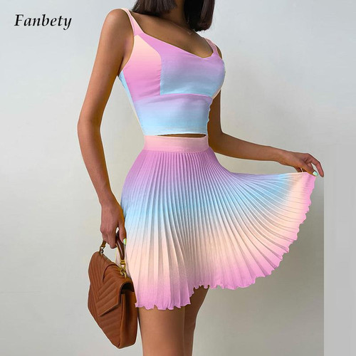 Sleeveless Casual Two Piece Set