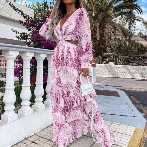 Pink Ruffle Party Dress