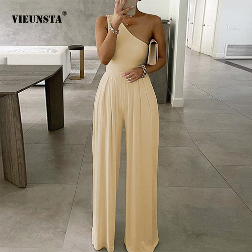 One-Shoulder Office Ladies Jumpsuit