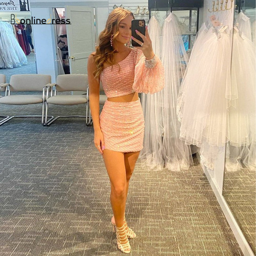 Sequin Glitter Party Club Short Evening Dress