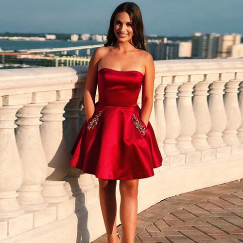 Satin A-Line Homecoming Dress