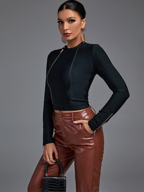 Long Sleeve Bandage Top ...