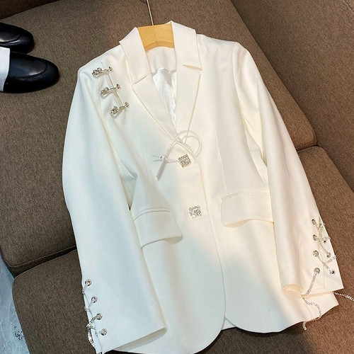 Lace Up Long Sleeve Blazer Coat ..