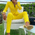 Pink Long Sleeves Double Breasted Suit Blazer and Pants Two Piece Sets Deep V-Neck Women Sexy