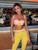 Sleeveless Button Patchwork Two Piece Pants Bandage Set 